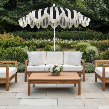 Collins 9 ft. Classic Cottage Tassel Market Patio Umbrella